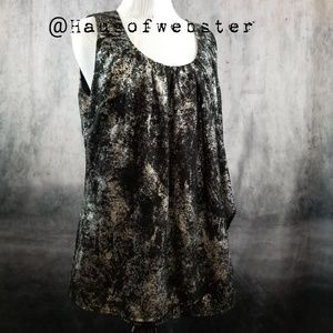 [Michael Kors] gold foiled black blouse